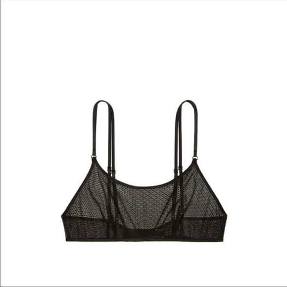 Victoria’s Secret scoop neck sheer mesh bralette bra black Medium - Picture 4 of 6